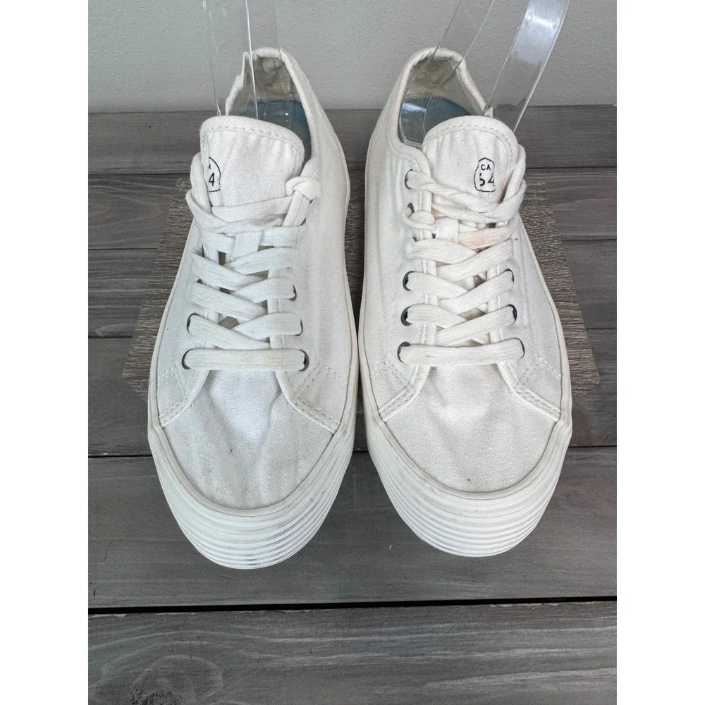 SeaVees Monterey Sneaker Platform Bleach‎ White Canvas Womens 9 California